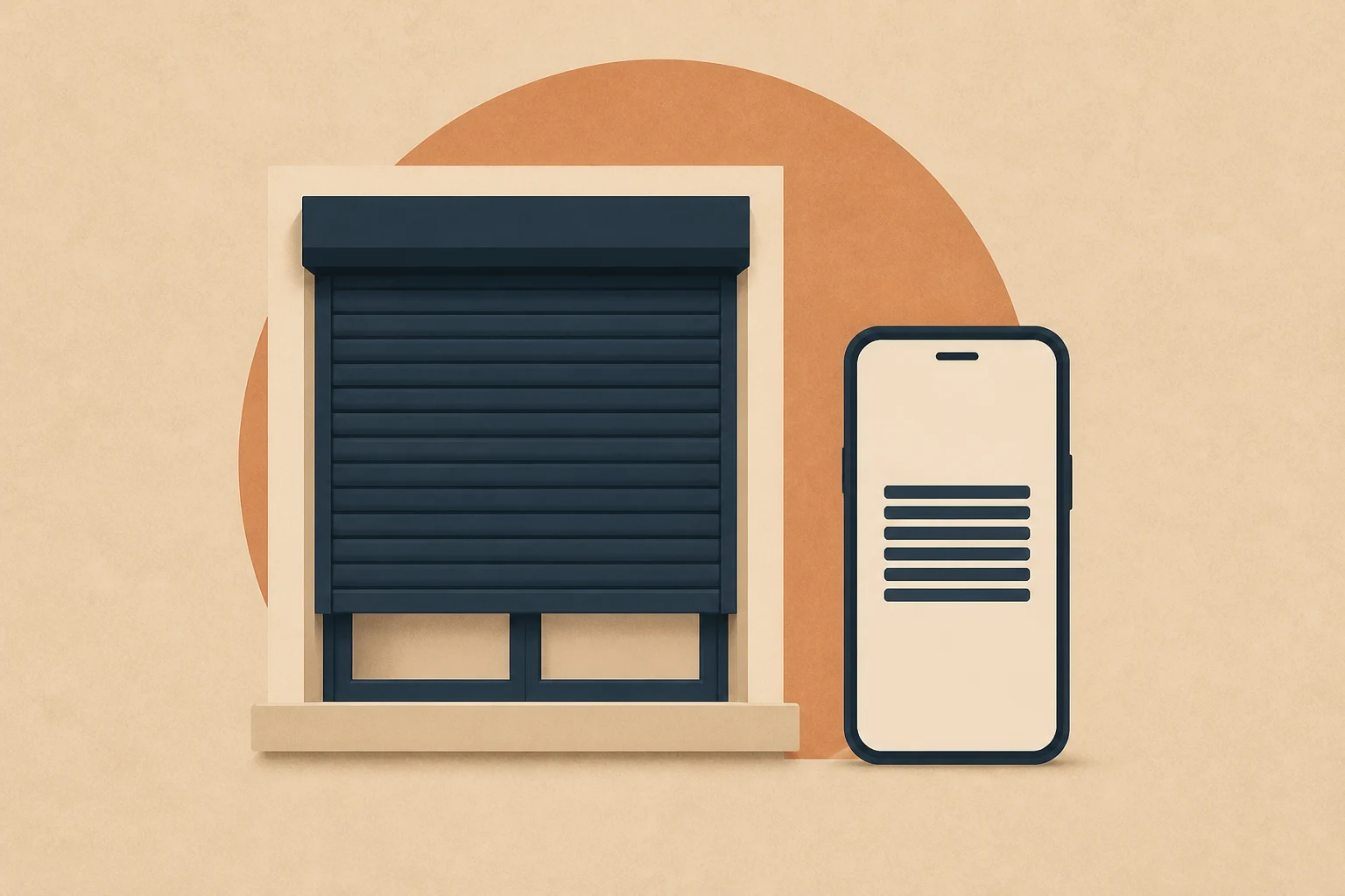 Illustrative Darstellung zum Ratgeberthema Rollladen per App steuern: Smart Home sicher vorbereiten